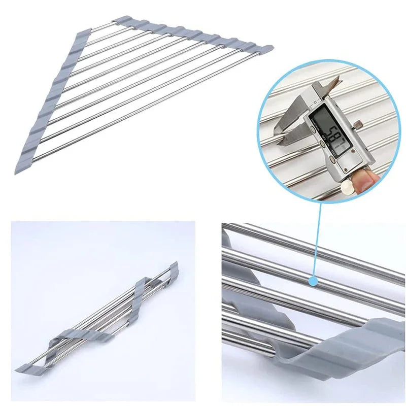 MavyNest Roll-Up Corner Sink Rack