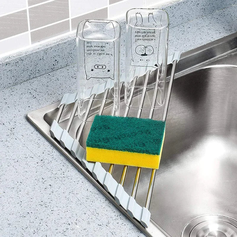 MavyNest Roll-Up Corner Sink Rack